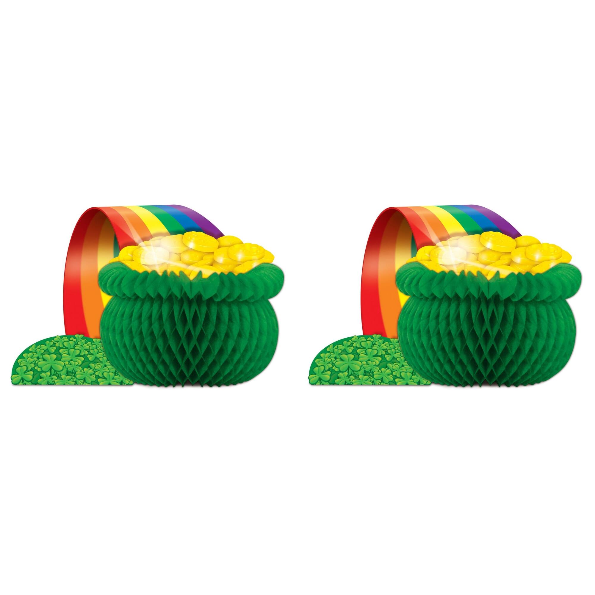 Beistle 7.5" x 11" Green Pot O' Gold Centerpieces, 2ct.